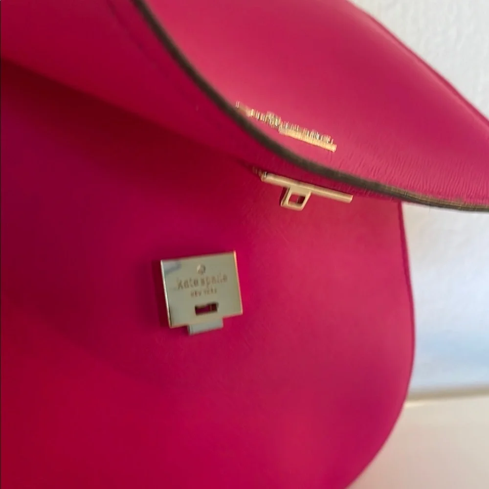 Kate Spade Pink Crossbody Saddle Bag with Silver Hardware - Picture 5 of 5